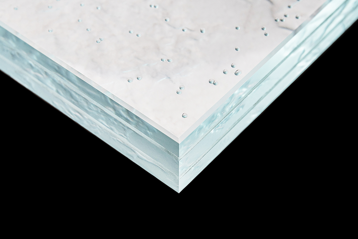 close up of laminated glass