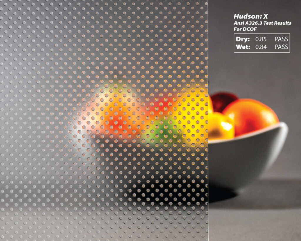A vision of a fruit bowl behind the Hudson X Anti-Slip glass.