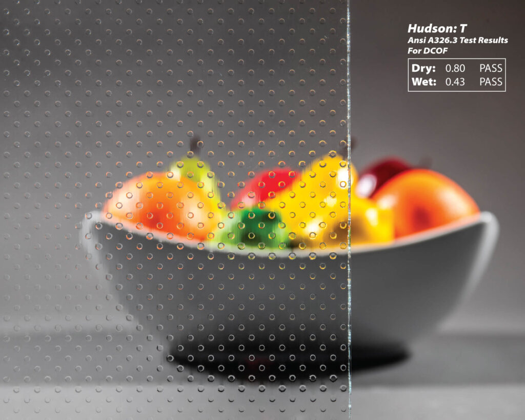 A vision of a fruit bowl behind the Hudson T Anti-Slip glass.