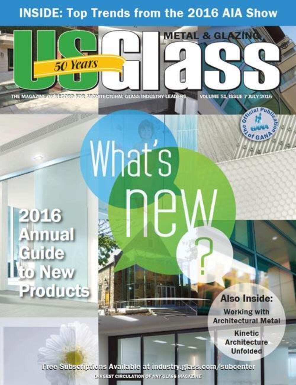 USGlass magazine cover featuring automotive glass innovations and industry news.