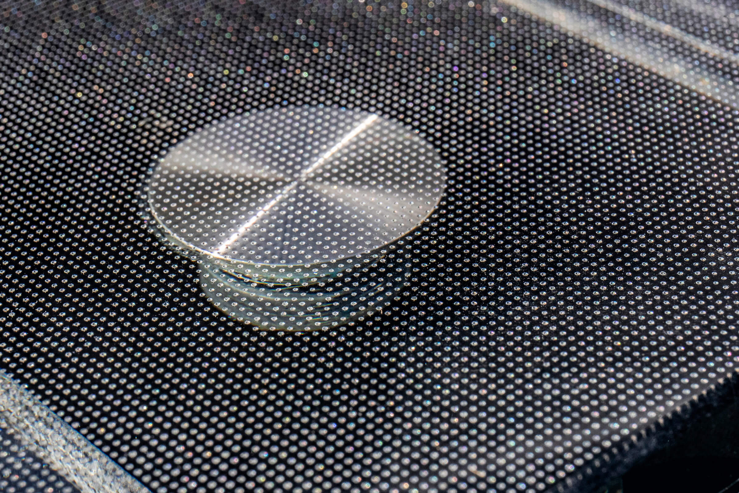 close up of glass stair treads