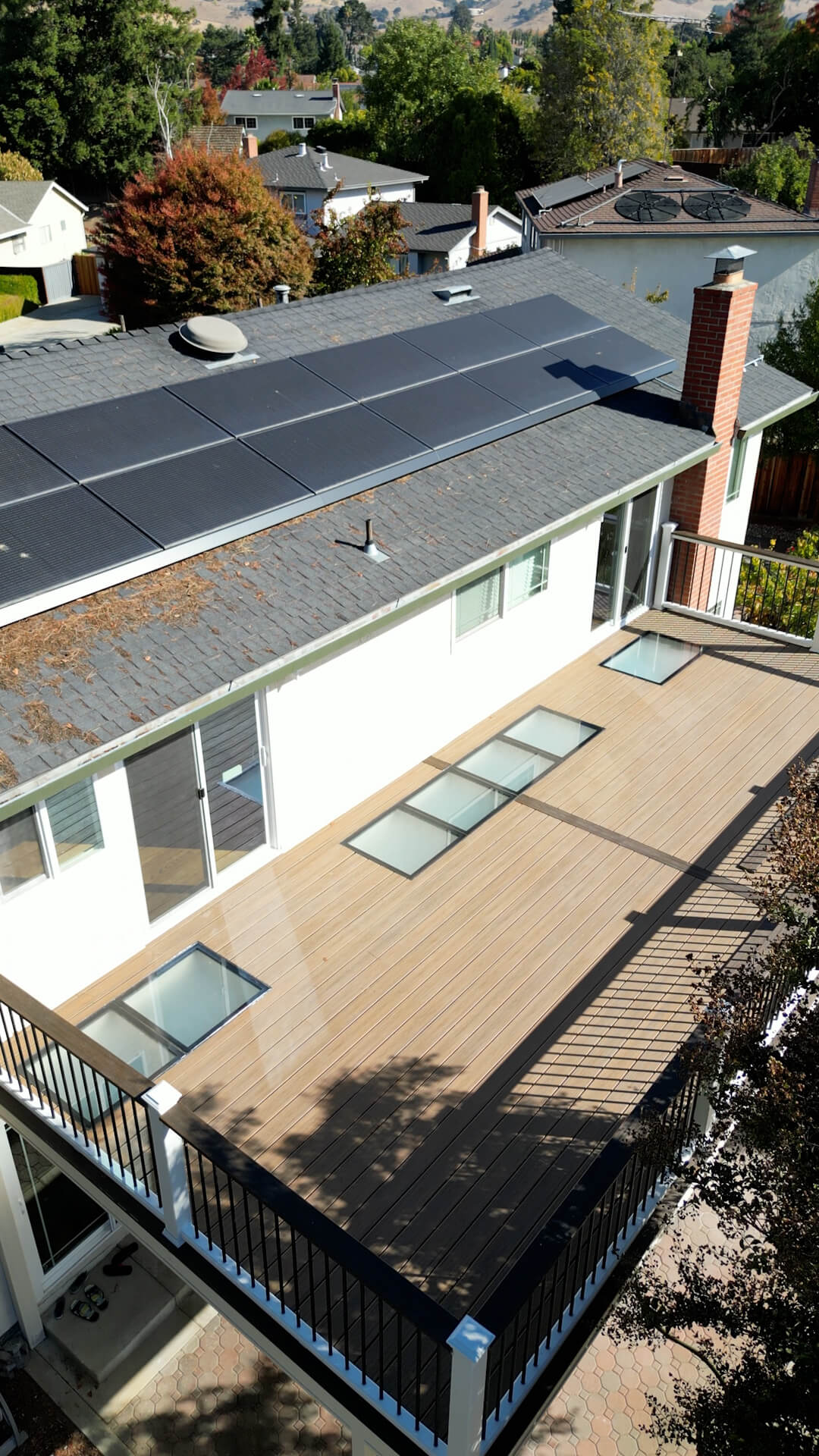 house patio on second floor with glass flooring