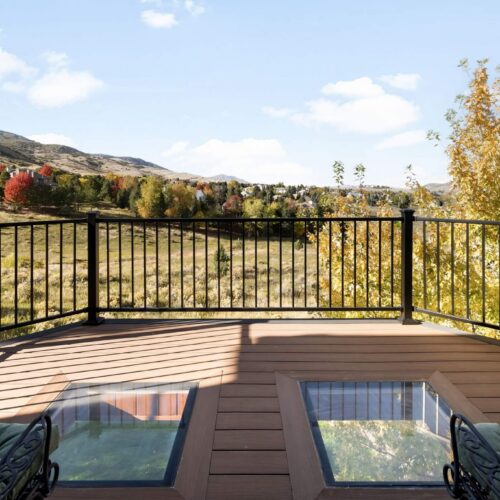 glass panels in patio deck